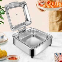 Stainless Steel Square Chafing Dish with Top Lid - 45cm - Notbrand
