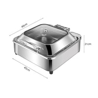 Stainless Steel Square Chafing Dish with Top Lid - 45cm - Notbrand