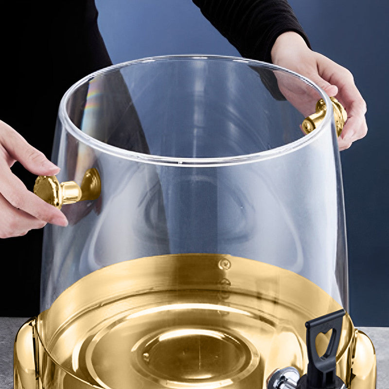 Stainless Steel Juice Dispenser with Gold Accents - 12 Liter - Notbrand