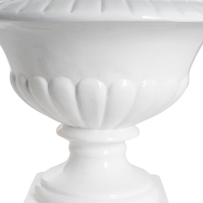 Fibreglass Squat Urn - Gloss White - Notbrand