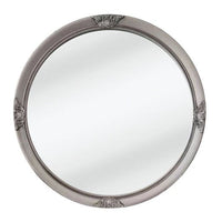 French Provincial Ornate Round Mirror - Antique Silver - Notbrand