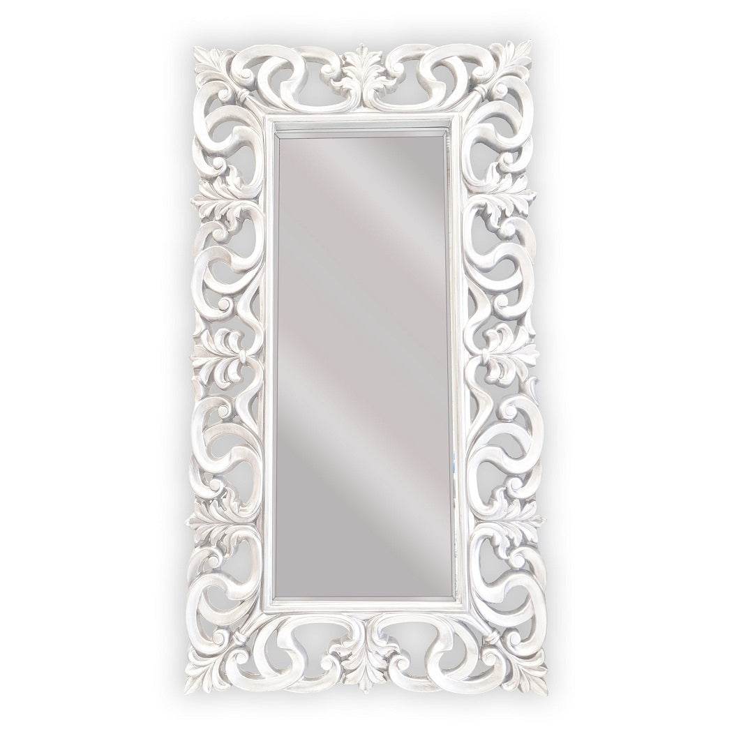 Lux Boroque Mirror in Gloss White - 167cm - Notbrand