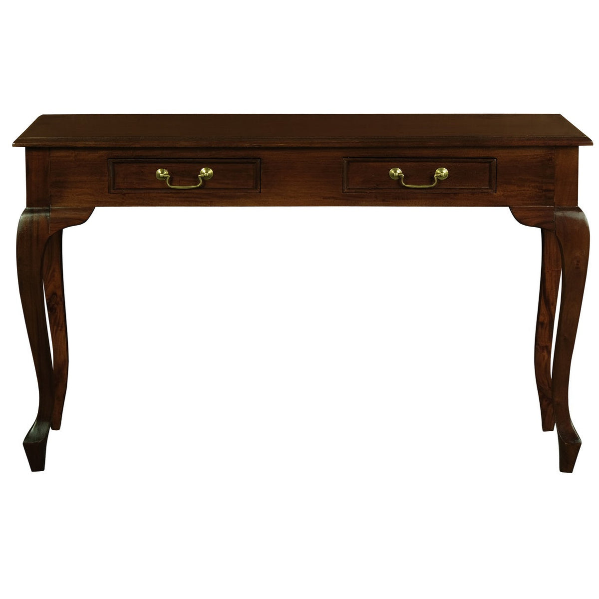 Queen Ann Console Table in Mahogany - 2 Drawer - Notbrand