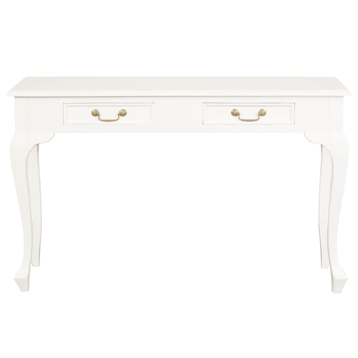 Queen Ann Console Table in White - 2 Drawer - Notbrand