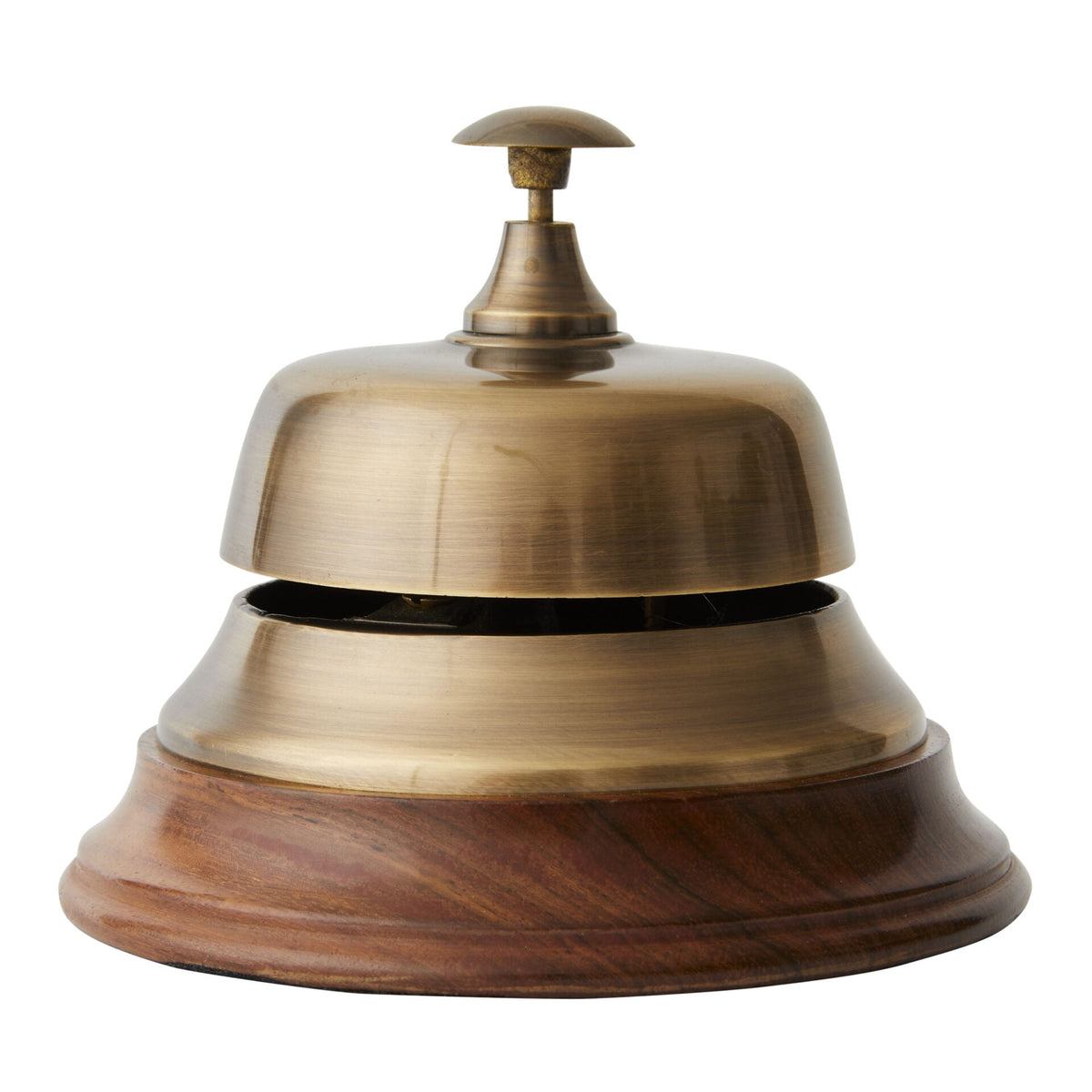 Desk Call Bell in Bronze & Wood - 12cm - Notbrand