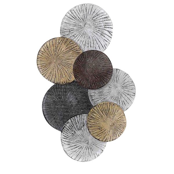 Set of 2 Mesh Overlay Metal Circles Wall Art - 88cm - Notbrand