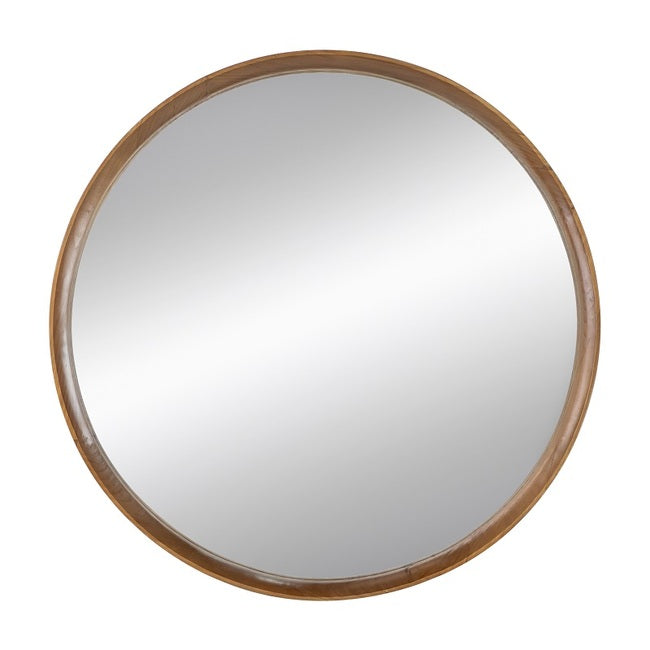 Yarrabah Wooden Frame Round Wall Mirror - Notbrand