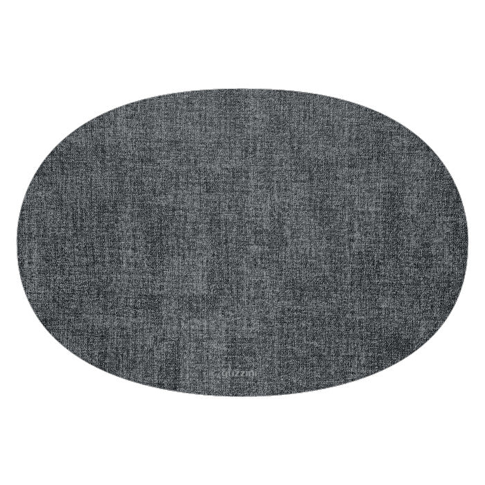 Fabric Oval Reversible Placemat in Grey - Set of 2 - Notbrand