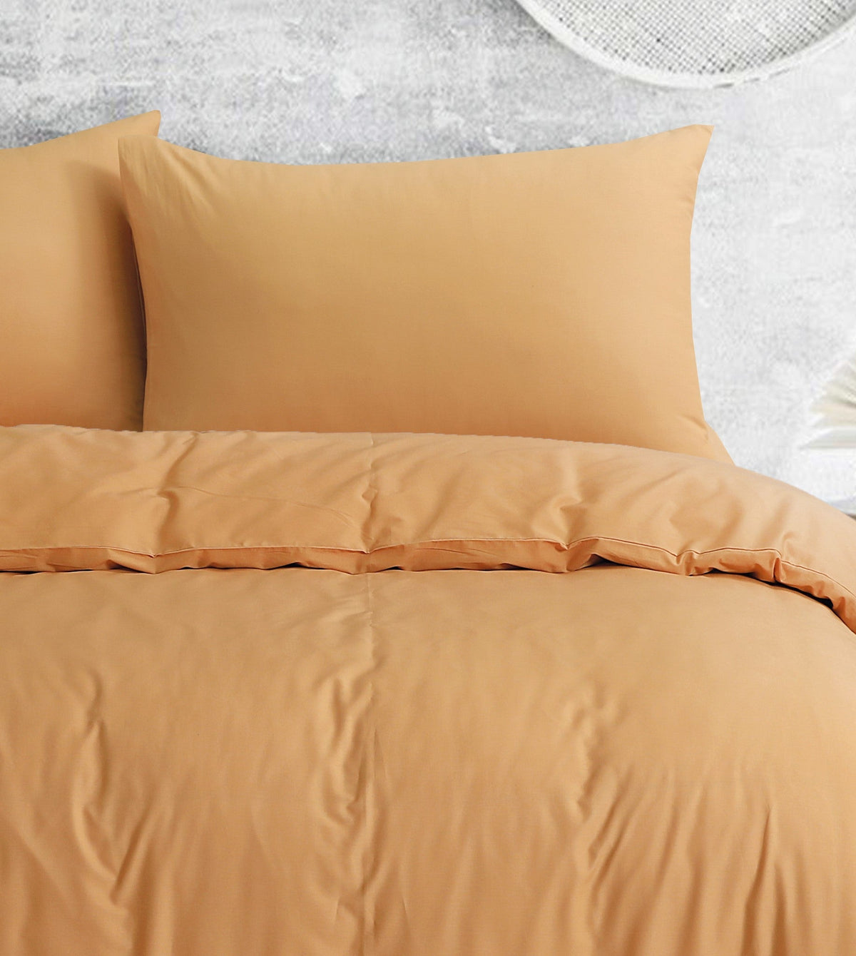 Royale Cotton Extra Standard Pillowcases Quilt Cover Set - Latte - Notbrand