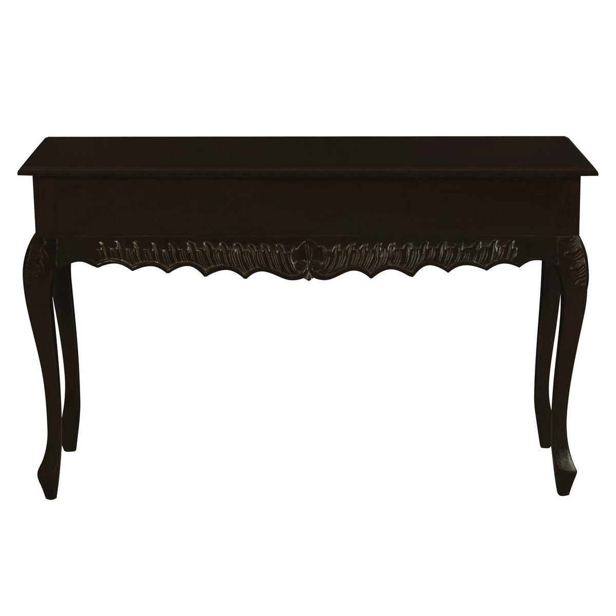 Seine Carved Sofa Table in Chocolate - 2 Drawer - Notbrand