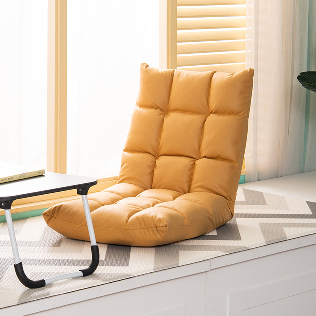 Air Leather Floor Recliner Sofa Cushion - Yellow - Notbrand