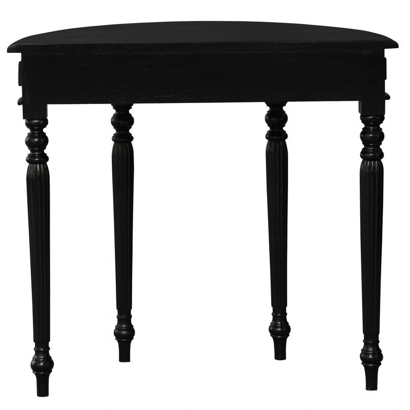 Turn Leg Sofa Table in Black - Half Round - Notbrand