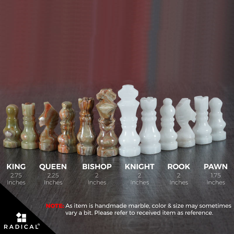 Regal Chess Set in White & Green - 30cm - Notbrand