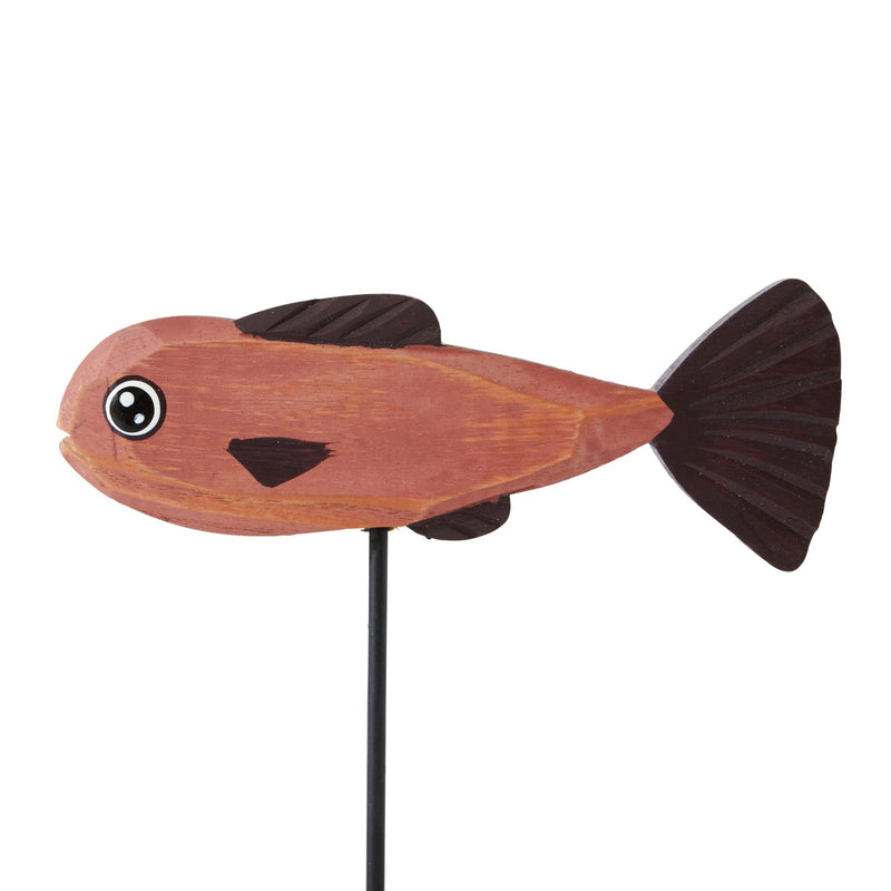 Mardie Fish Statue on Stand - Red - Notbrand