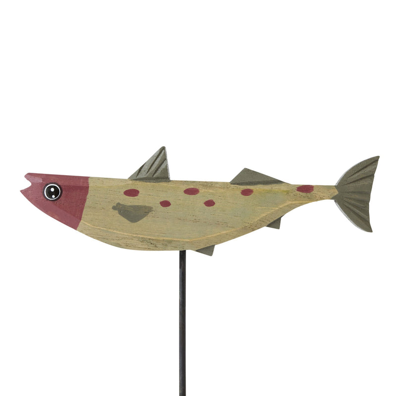 Mardie Fish Statue on Stand - Grey - Notbrand