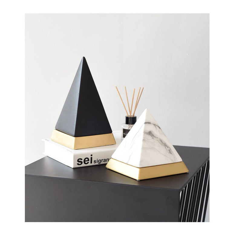 Ceramic Pyramid Ornament in White - Small - Notbrand