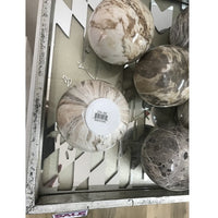 Set of 6 Ceramic Decor Balls - Beige - Notbrand
