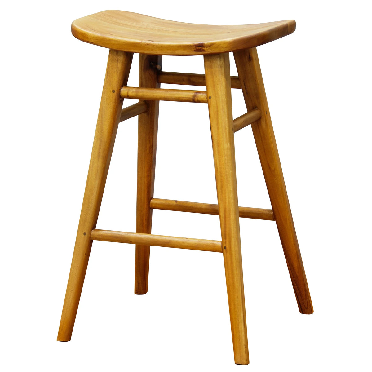 Aria Oval Solid Timber Counter Stool - Caramel - Notbrand