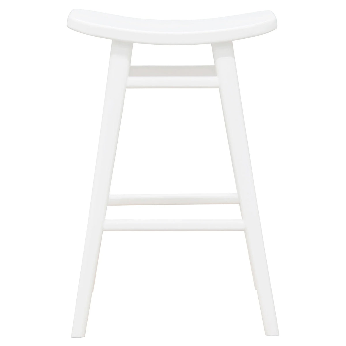 Aria Oval Solid Timber Counter Stool - White - Notbrand