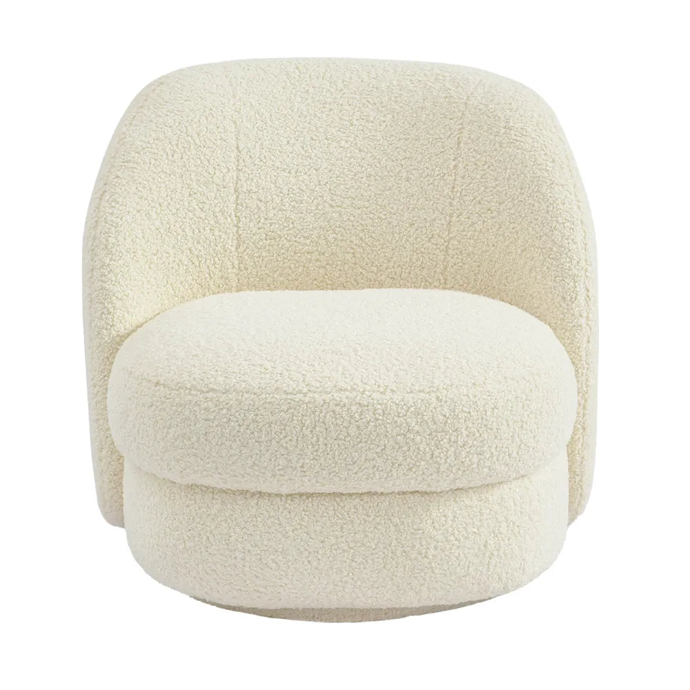 Aurora Swivel Arm Chair in Ivory Cosy Shearling - NotBrand