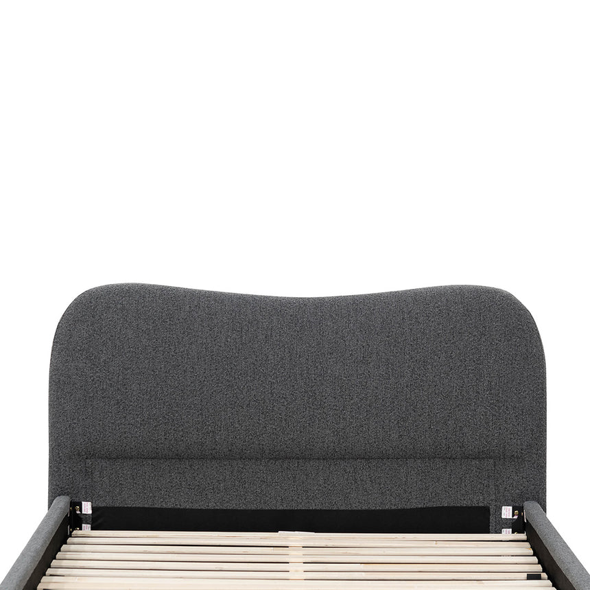 Baloji Bed Frame in Charcoal Boucle - Queen - NotBrand