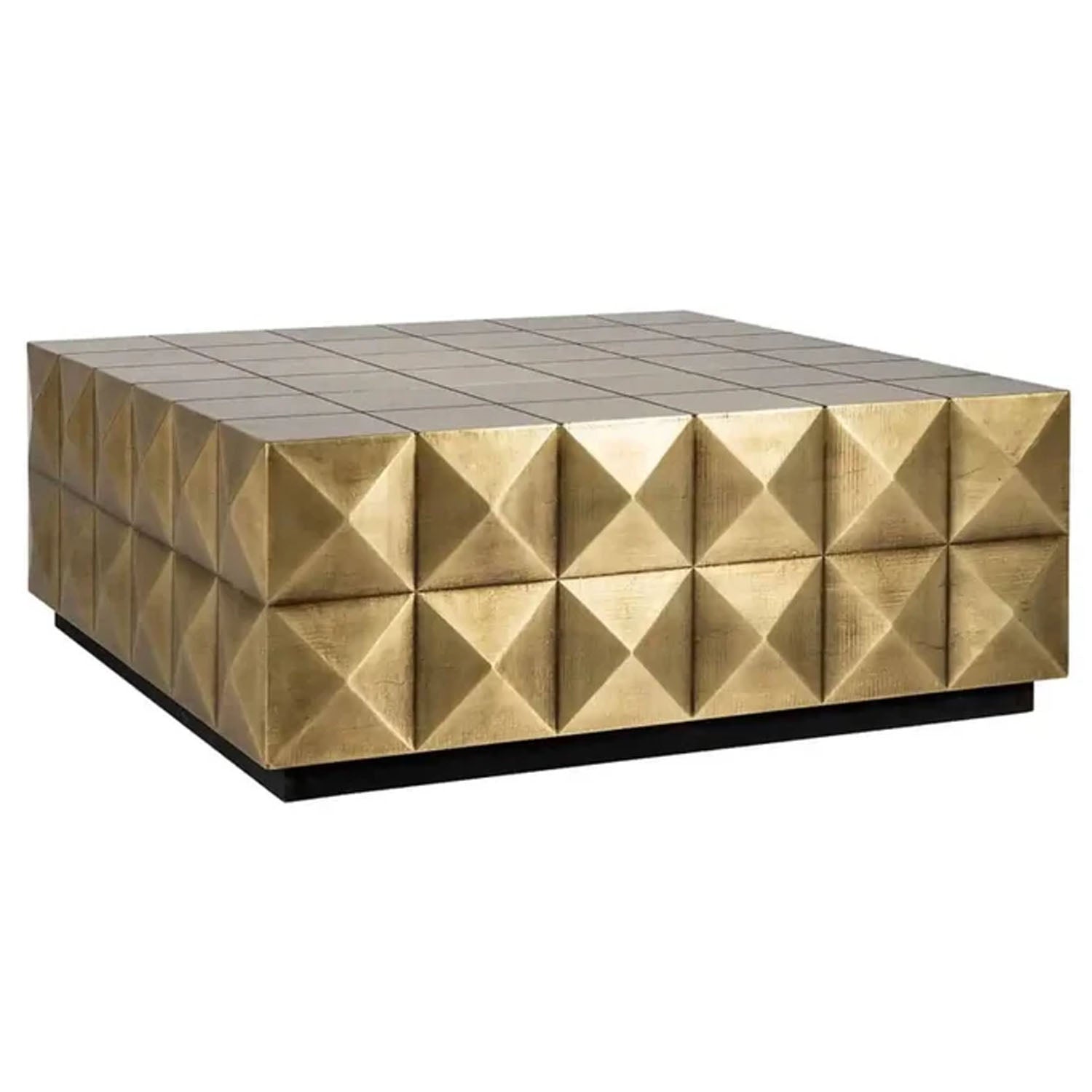 Becky Brass Cladded Diamond Coffee Table - Brushed Gold - Notbrand
