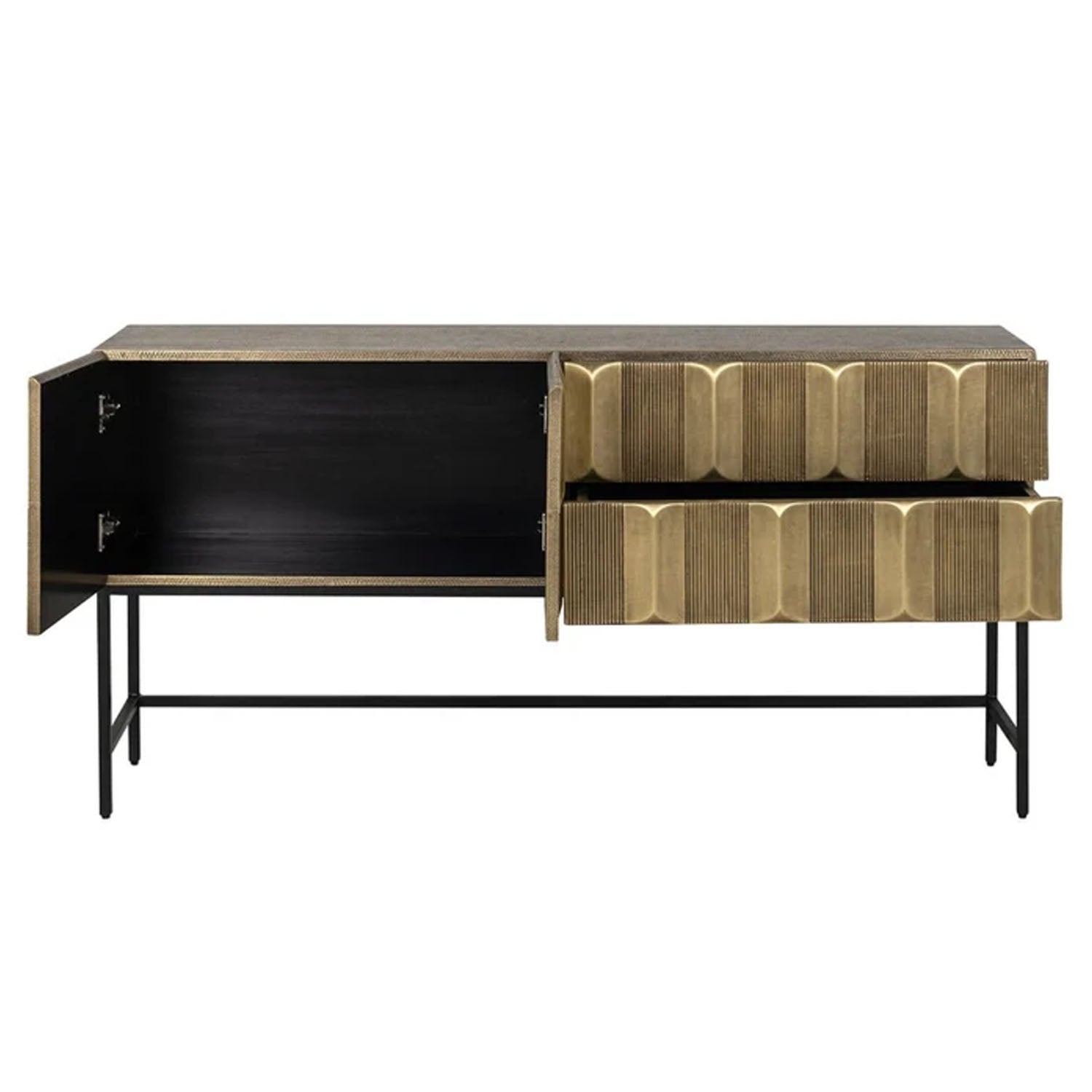Zinua Handcrafted Brass Cladded Sideboard - Gold - Notbrand