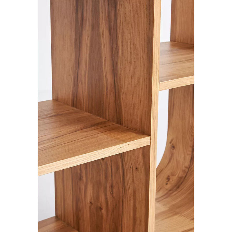 Naksh Hardwood Seven Shelves Bookcase - Natural - Notbrand