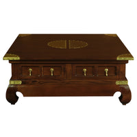 Dynasty Timber 4 Drawer Square Coffee Table - Mahogany - Notbrand