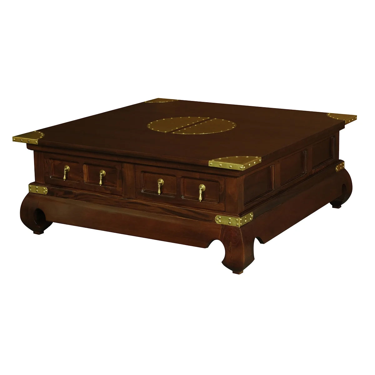Dynasty Timber 4 Drawer Square Coffee Table - Mahogany