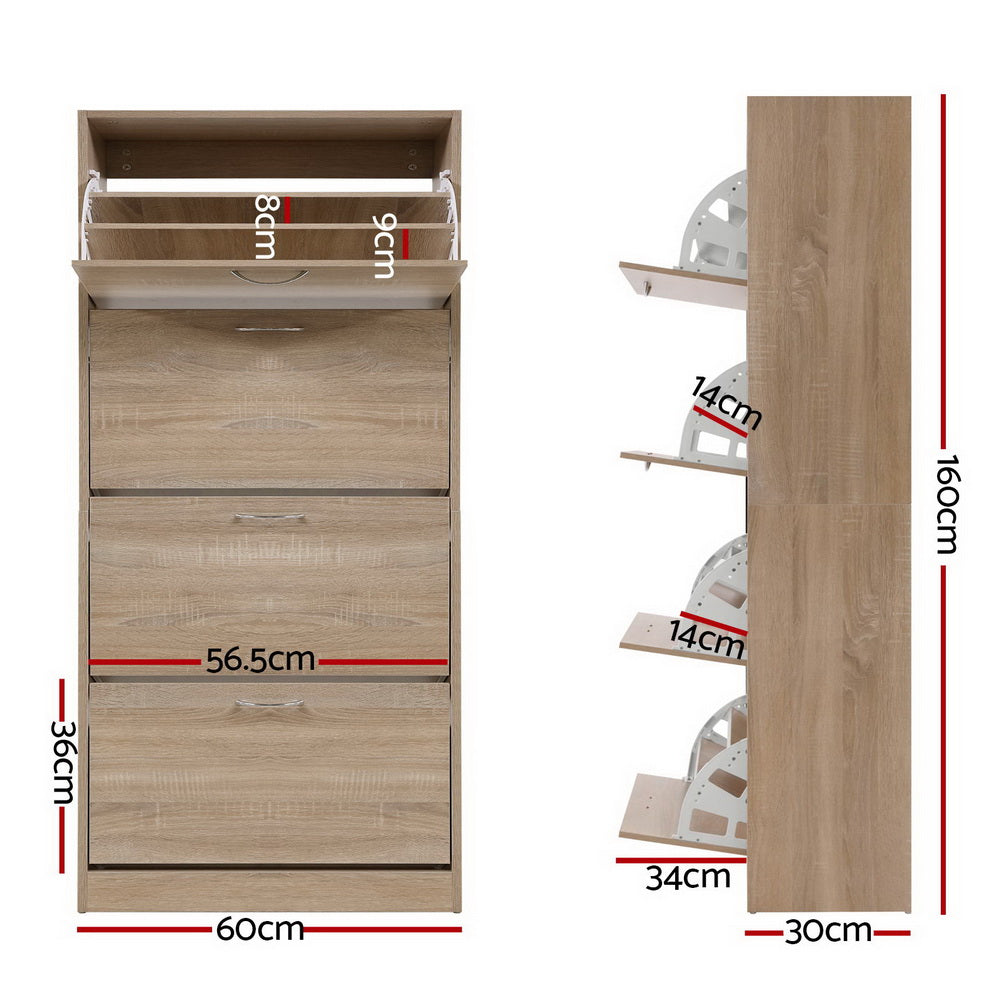 Artiss 60 Pairs Shoe Storage Rack - Wood - Notbrand