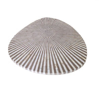 Jeena Bone Inlay Geometric Pattern Semi-Oval Coffee Table - Notbrand