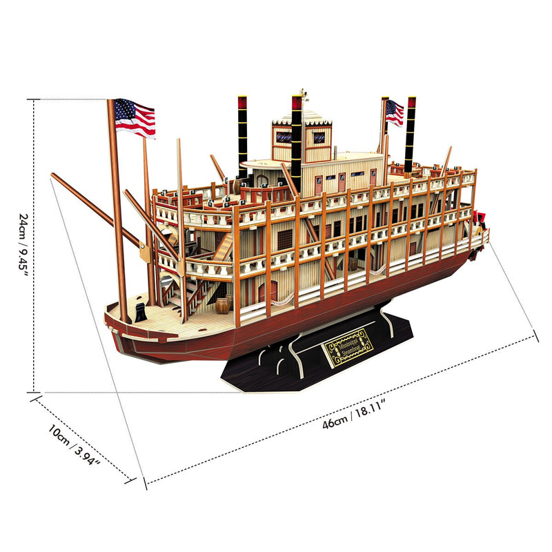 Mississipi Steamboat Ship 3D Model Building Puzzle - Notbrand