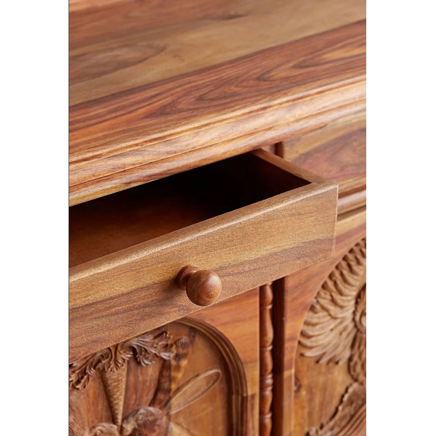 Dason Handcarved Solid Wood Buffet - Natural - Notbrand
