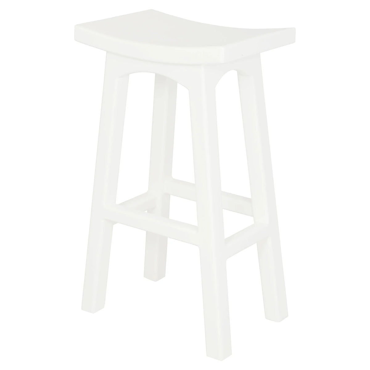 Kyoto Solid Timber Bar Stool - White - Notbrand