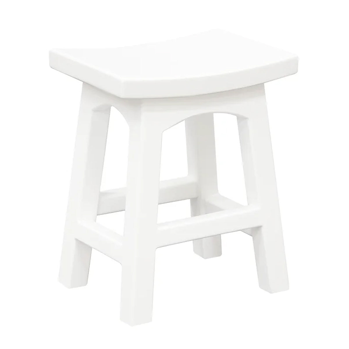 Kyoto Solid Timber Footstool - White - Notbrand