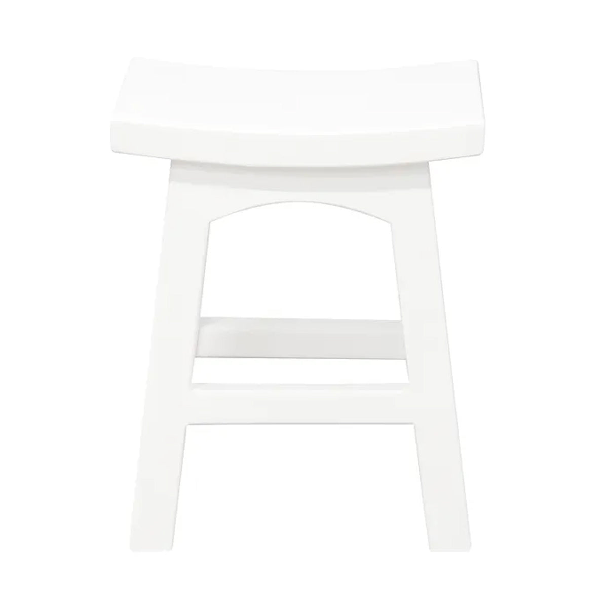 Kyoto Solid Timber Footstool - White - Notbrand