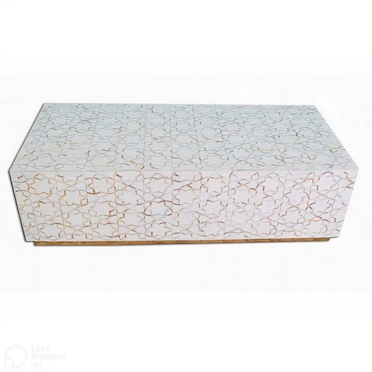 Star Pattern Mother of Pearl Inlay Coffee Table - Notbrand
