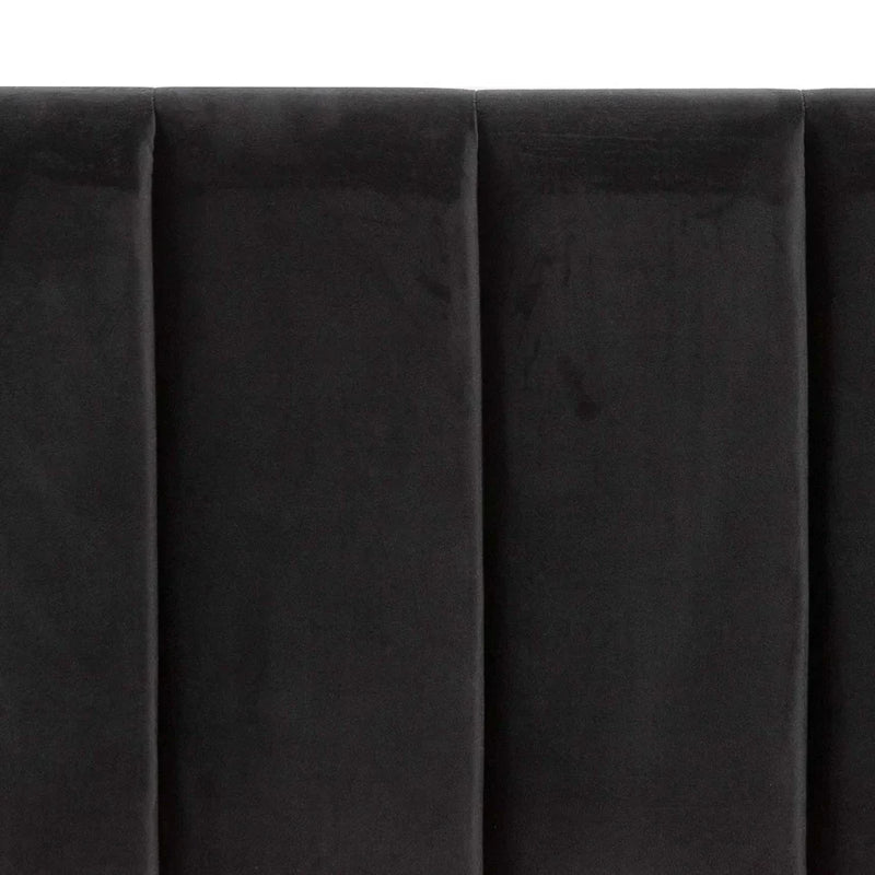 Nyack Wide Base Bed Frame in Black Velvet - King - NotBrand