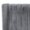 Nyack Wide Base Bed Frame in Charcoal Velvet - King - NotBrand