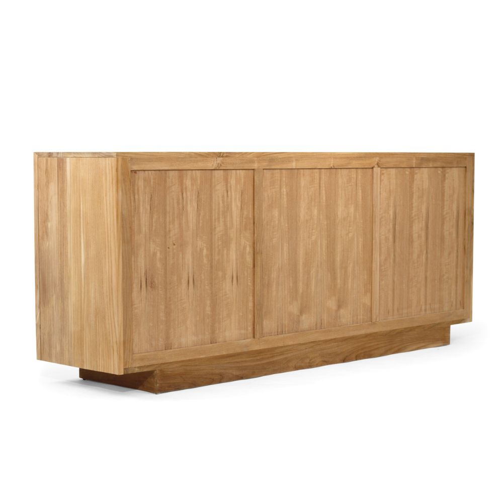 Odion Mahogany Wood Sideboard in Natural – 6 Door - NotBrand