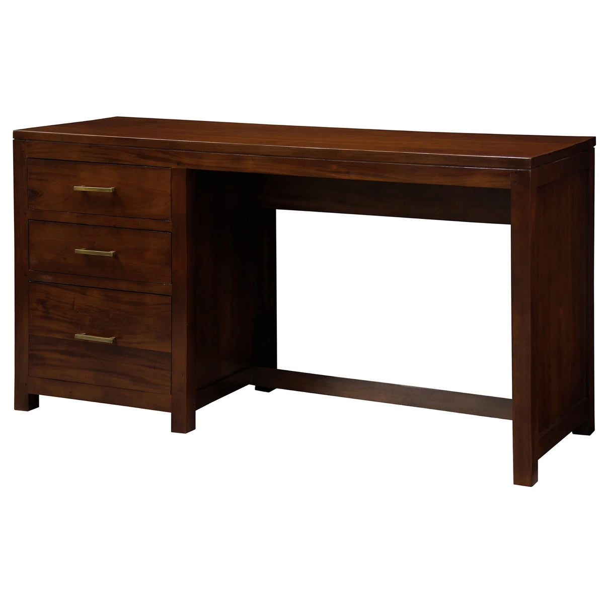Paris Solid Timber 3 Drawer Desk - Mahogany - Notbrand