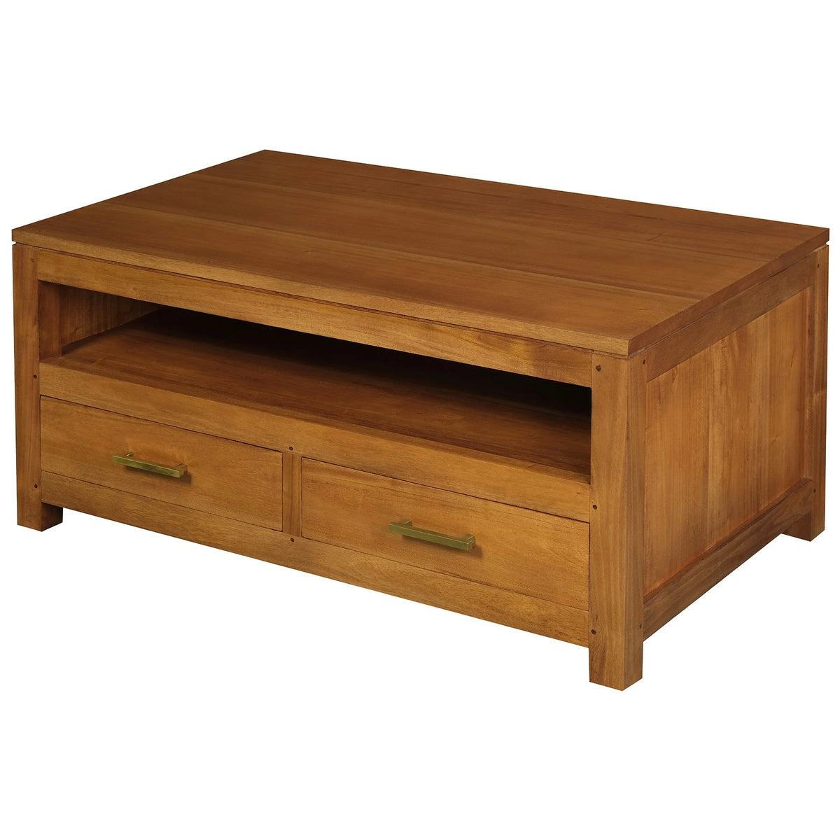 Paris Solid Timber 4 Drawer Coffee Table - Light Pecan