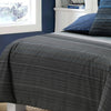 Pure Cotton Quilt Cover Set With Extra Standard Pillowcases - Grey Black Stripes