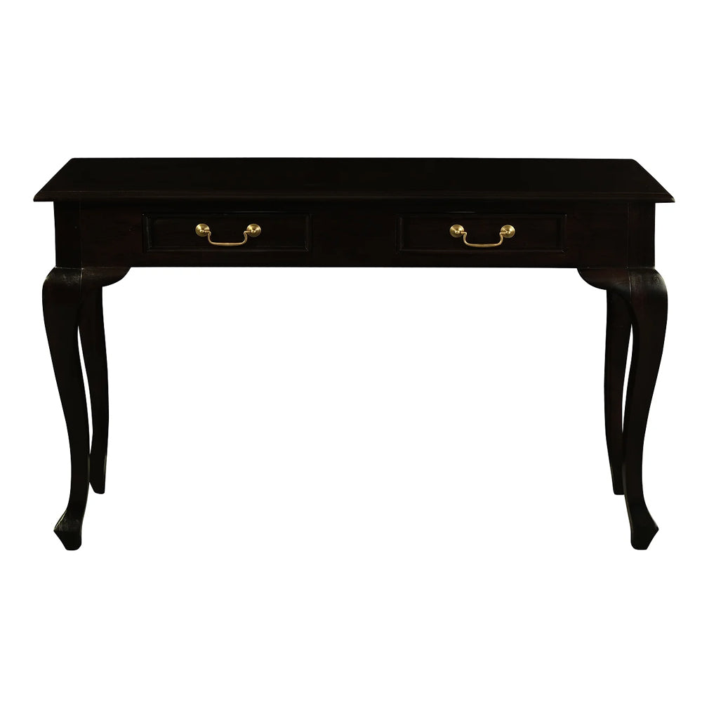 Queen Ann Timber 2 Drawer Sofa Table - Chocolate - Notbrand