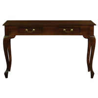 Queen Ann Timber 2 Drawer Sofa Table - Mahogany - Notbrand