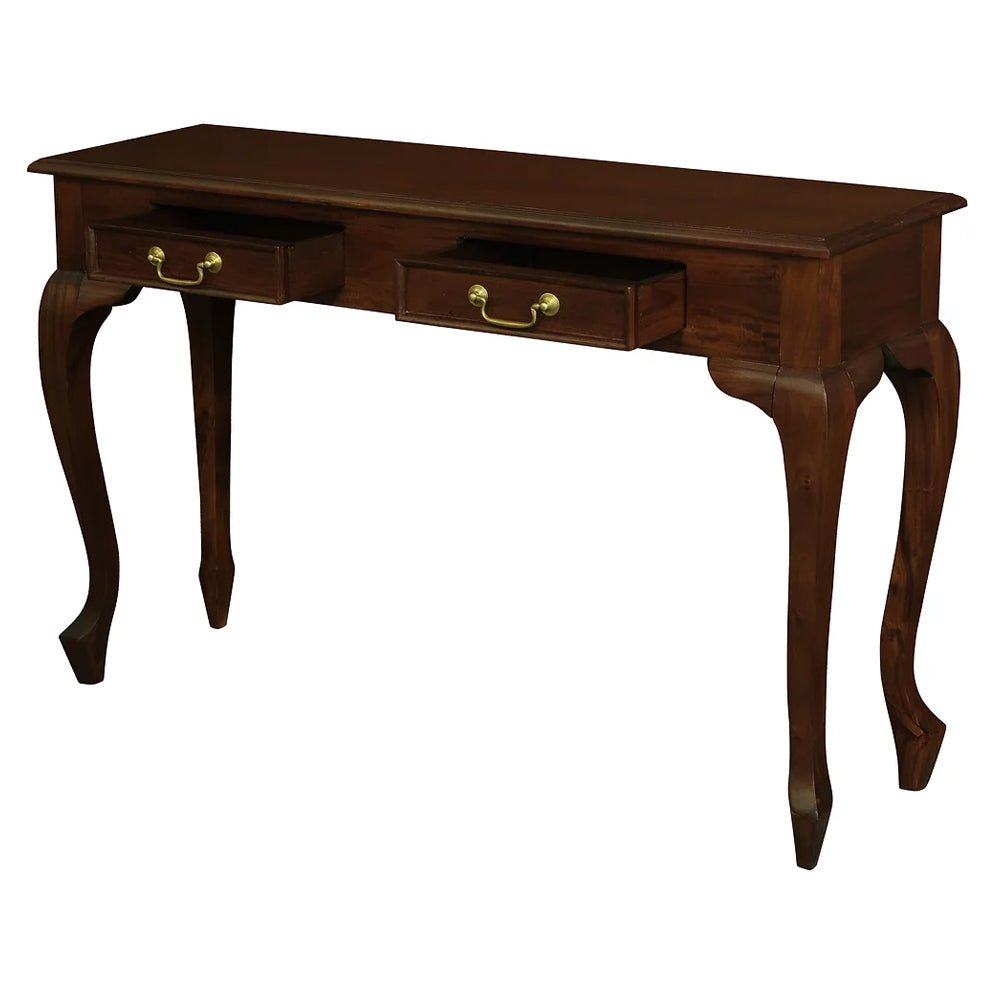 Queen Ann Timber 2 Drawer Sofa Table - Mahogany - Notbrand