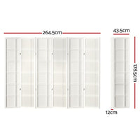 Artiss 6 Panel Wood Room Divider - Nova White - Notbrand