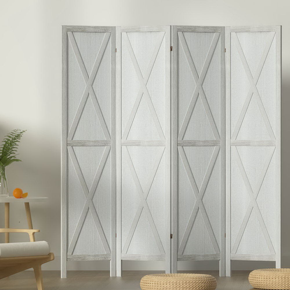 Artiss 4 Panel Silon Room Divider - White - Notbrand