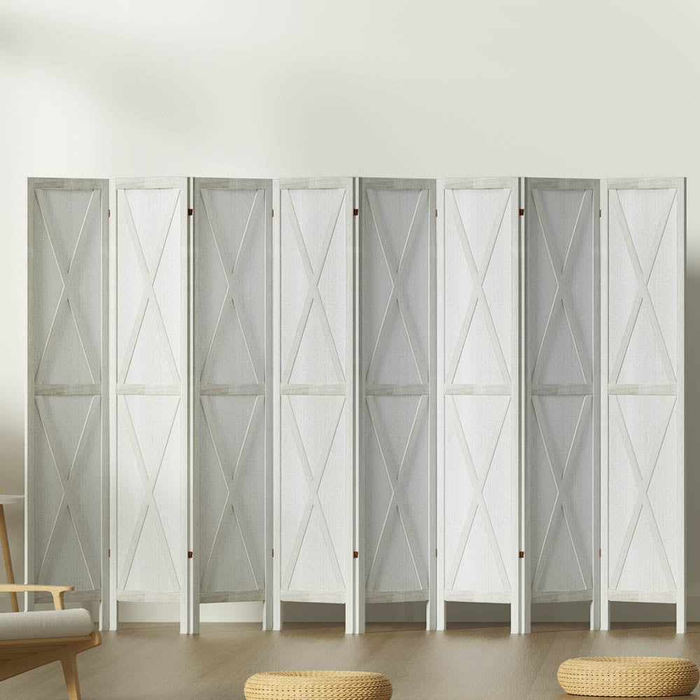 Artiss 8 Panel Silon Room Divider - White - Notbrand
